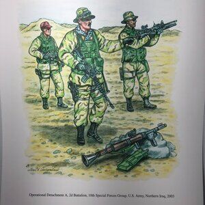 US Army Special Forces Military Uniforms Iraq 2d Battalion Print Plate